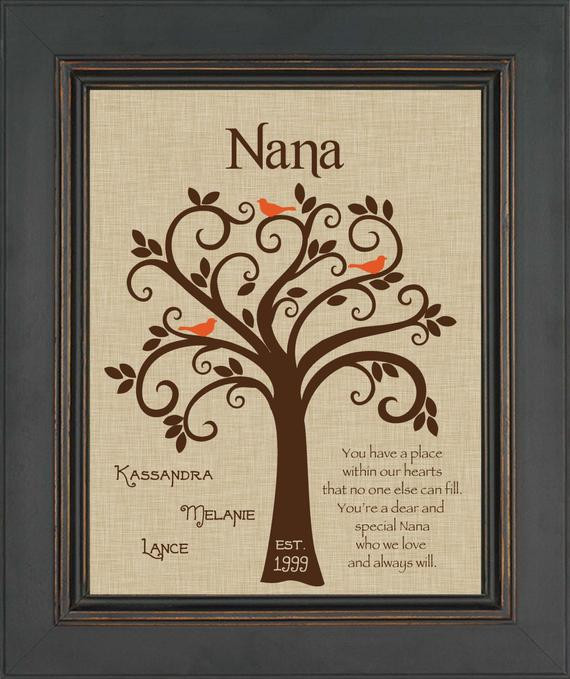 Birthday Gift Ideas For Grandma From Grandchildren
 GRANDMA t NANA personalized print Custom Gift for