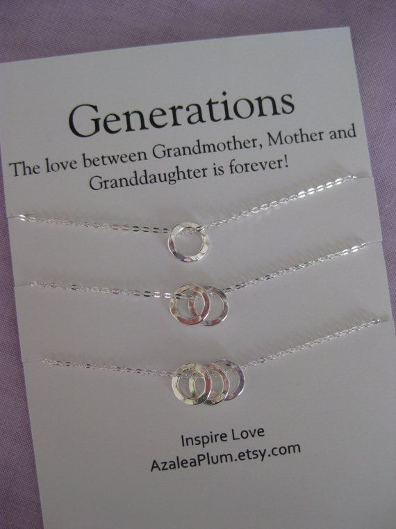 Birthday Gift Ideas For Mom From Son
 Generations Necklace Solid Sterling Silver Necklace