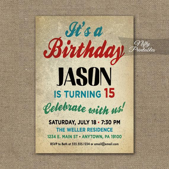Birthday Invitations For Boy
 Teen Boy Birthday Invitations Boys Birthday Party Invitation