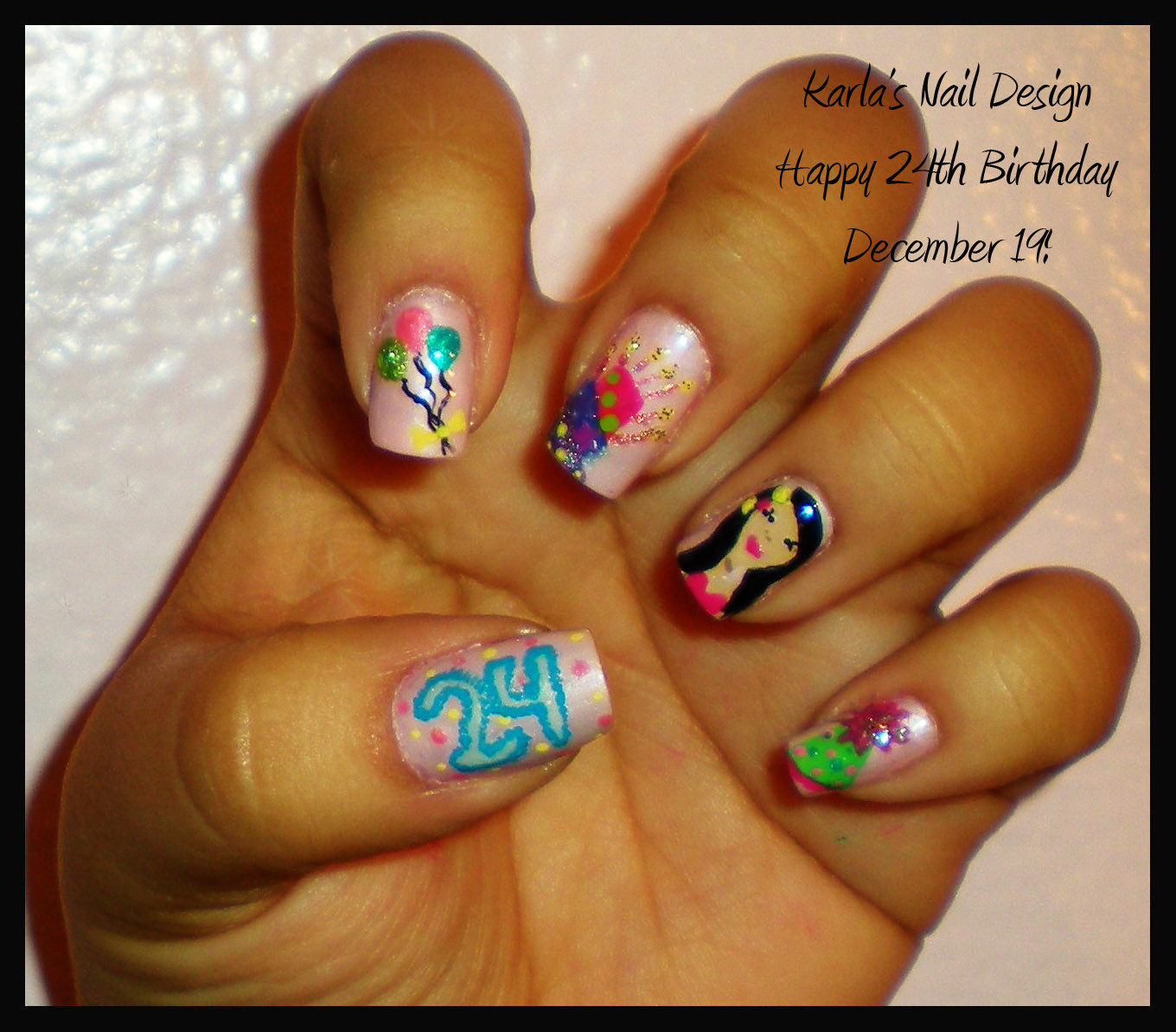 Birthday Nail Ideas
 Originail Kolors My 24th birthday Nail Design