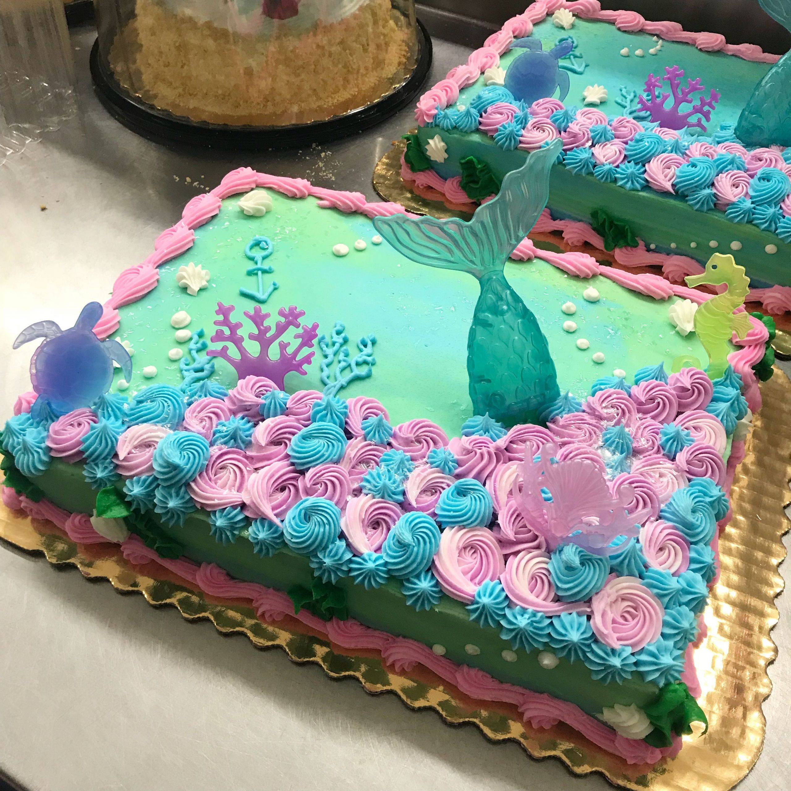 Birthday Sheet Cake Ideas
 Mermaid tail sheet cake in 2019