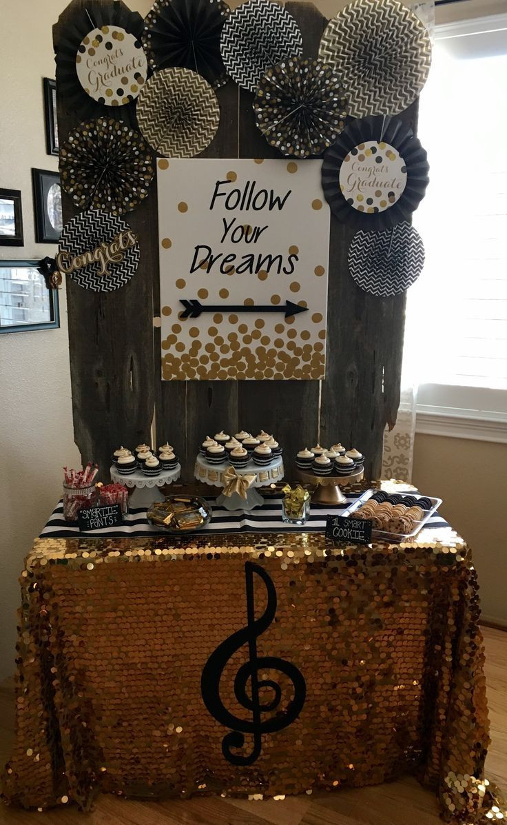Black And White Graduation Party Ideas
 graduation backdrop • black and gold • graduation party