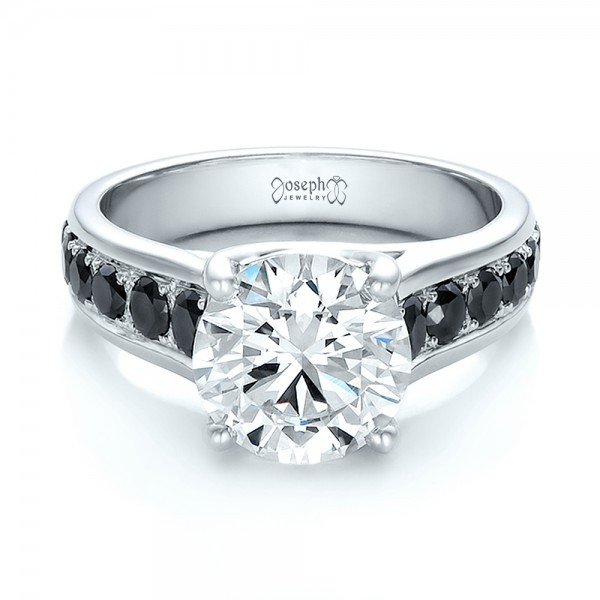 Black And White Wedding Rings
 Custom Black and White Diamond Engagement Ring