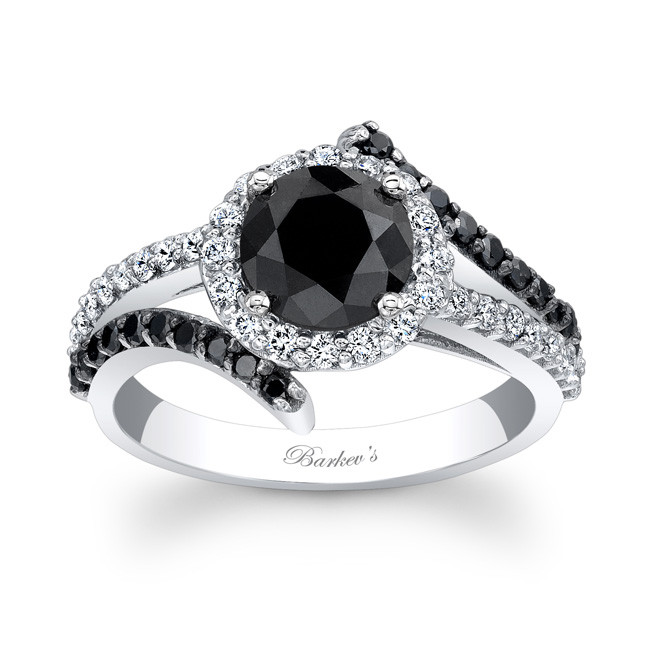 Black And White Wedding Rings
 Barkev s Black Diamond Engagement Ring BC 7857LBK