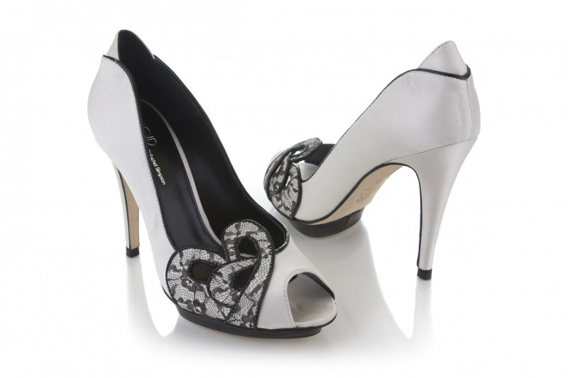 Black And White Wedding Shoes
 black and white peep toe wedding heels