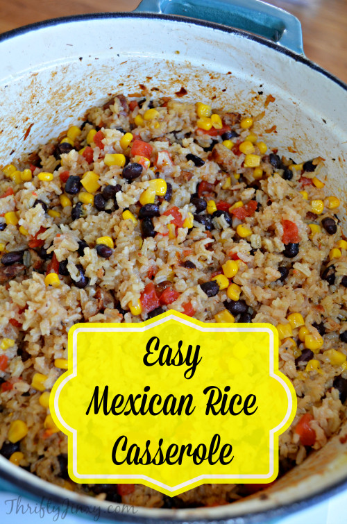 Black Bean And Rice Casserole
 Easy Mexican Rice Casserole Recipe with Black Beans