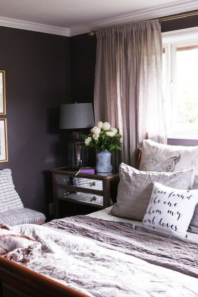 Black Painted Bedroom
 Master Bedroom Sneak Peek Black Frosted Plum Walls