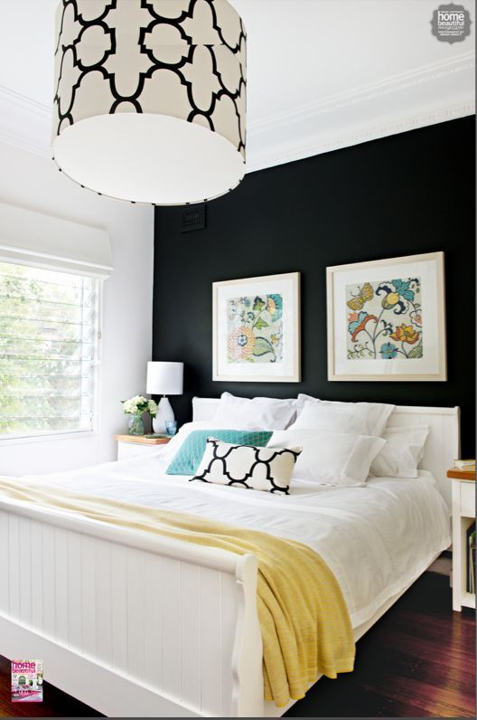 Black Painted Bedroom
 Weekend Tweaks BLACK PAINTED WALL