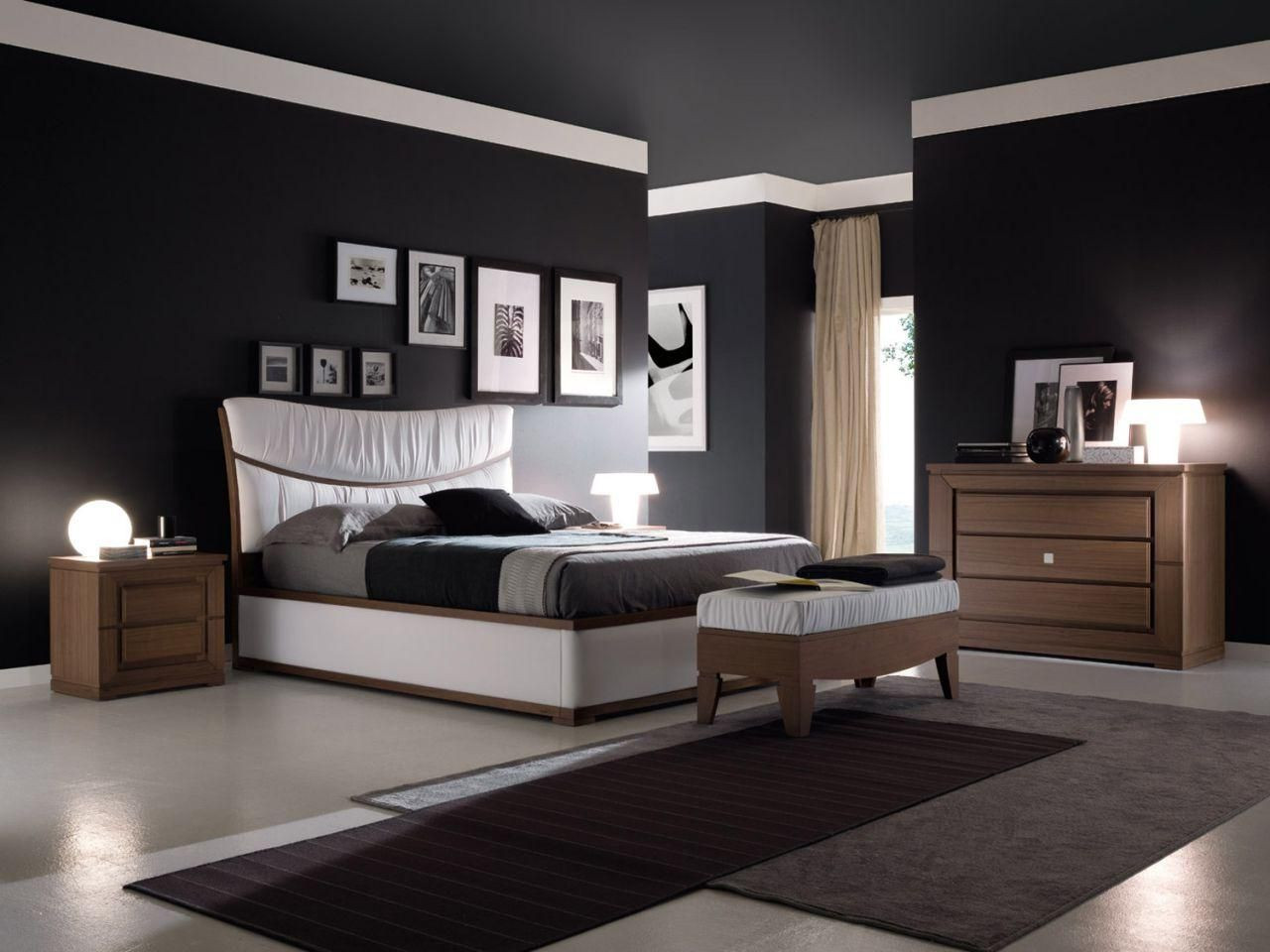 Black Painted Bedroom
 modern black wall ideas for your home 15