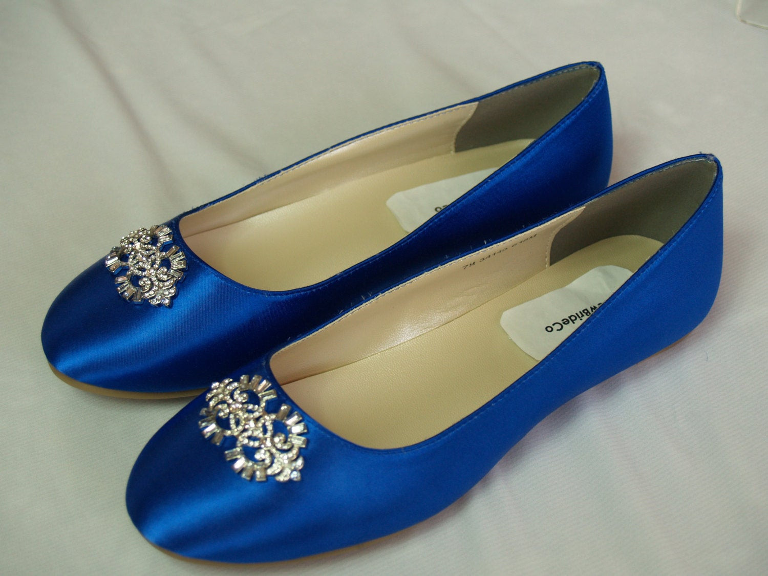 Blue Shoes Wedding
 Wedding Flat Royal Blue Shoes with Brooch Royal Blue plus 200