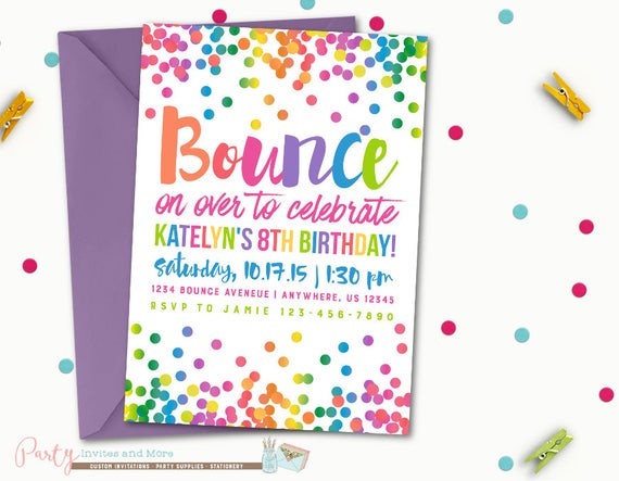 Bounce Birthday Party
 Jump Birthday Invitation Bounce Birthday Invitation Bounce