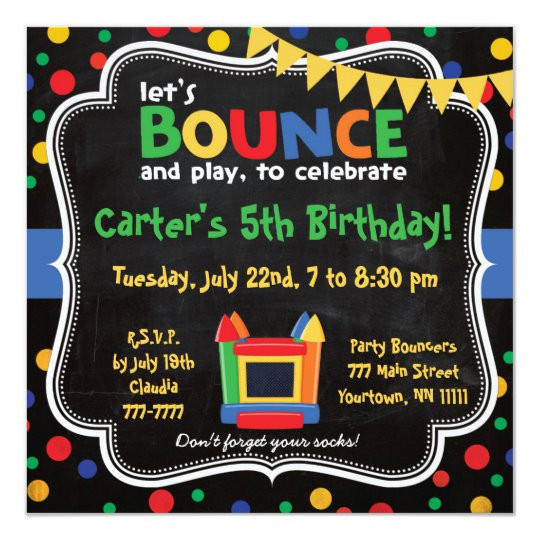 Bounce Birthday Party
 Bounce House and Inflatables Birthday Invitation