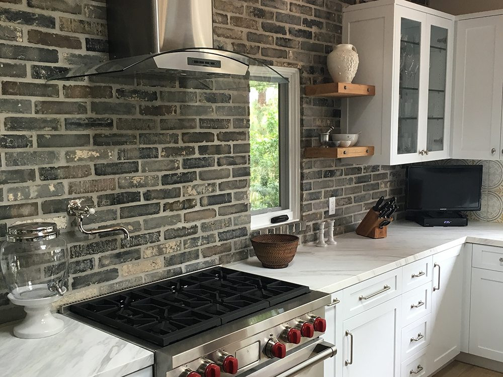 Brick Veneer Kitchen Backsplash
 Reclaimed Thin Brick – Wall Veneer