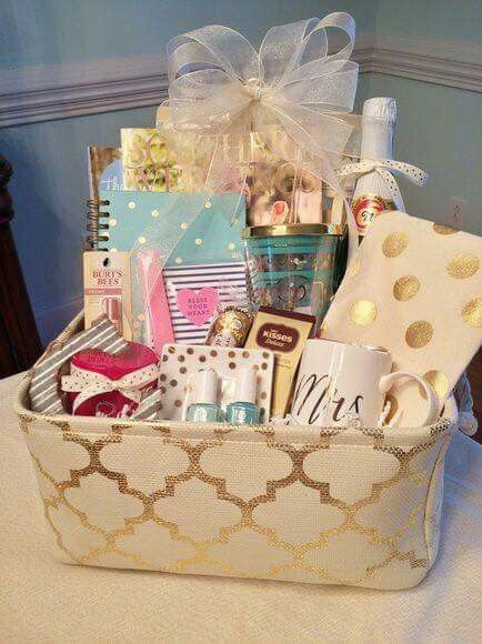 Bride Gift Basket Ideas
 Engagement or bridal shower t basket idea