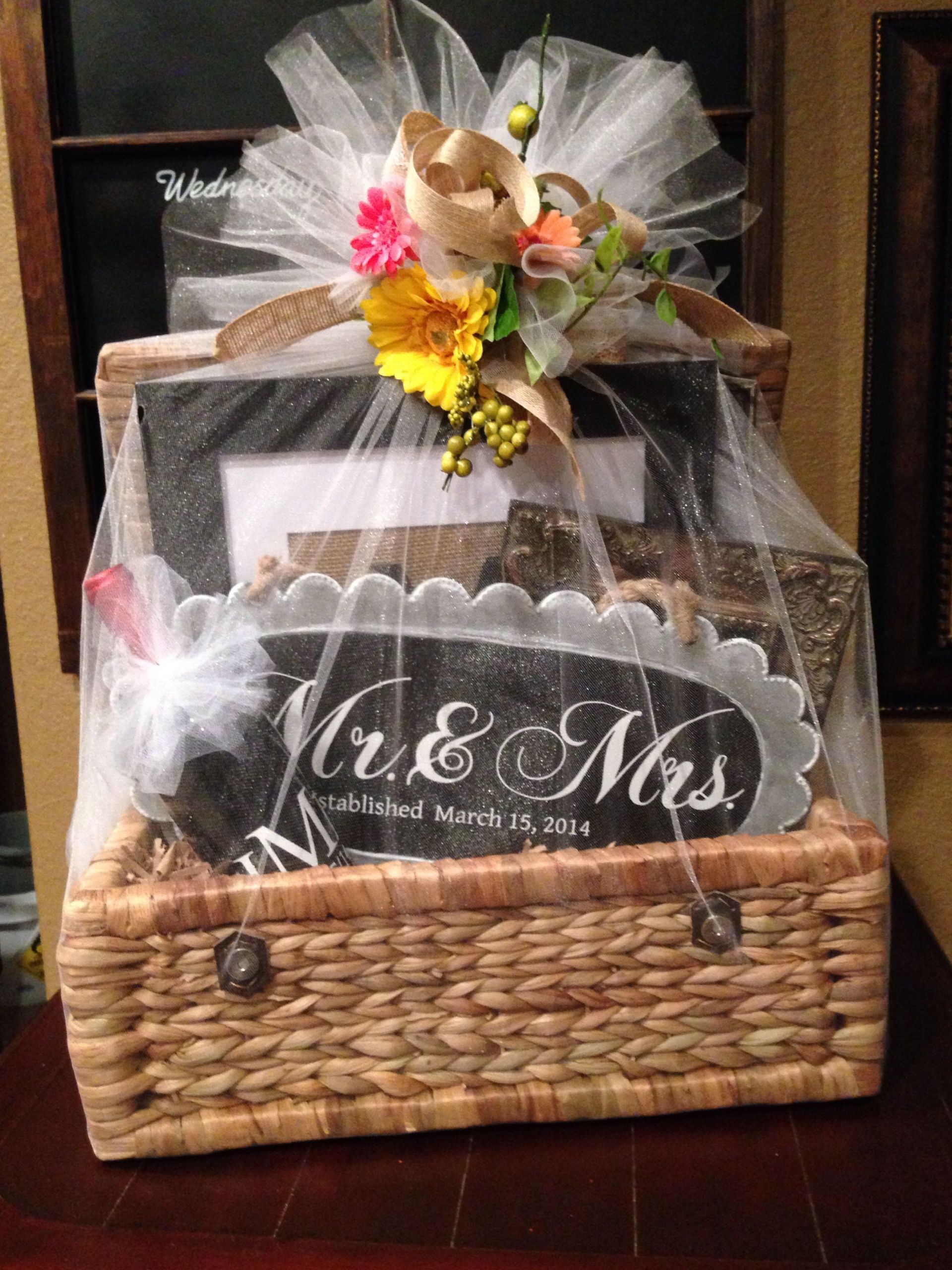 Bride Gift Basket Ideas
 Wedding t basket filed with personalized ts made