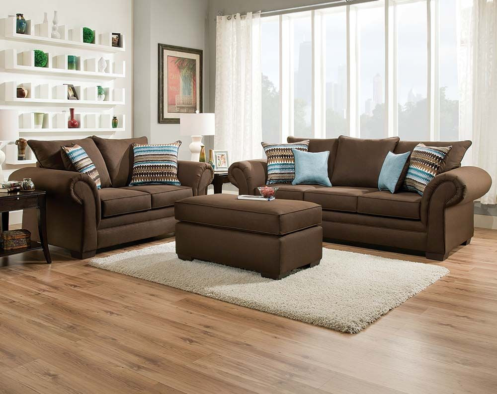 Brown Furniture Living Room Ideas
 Modern Minimalist Brown Sofas Artistic Floral Cushion