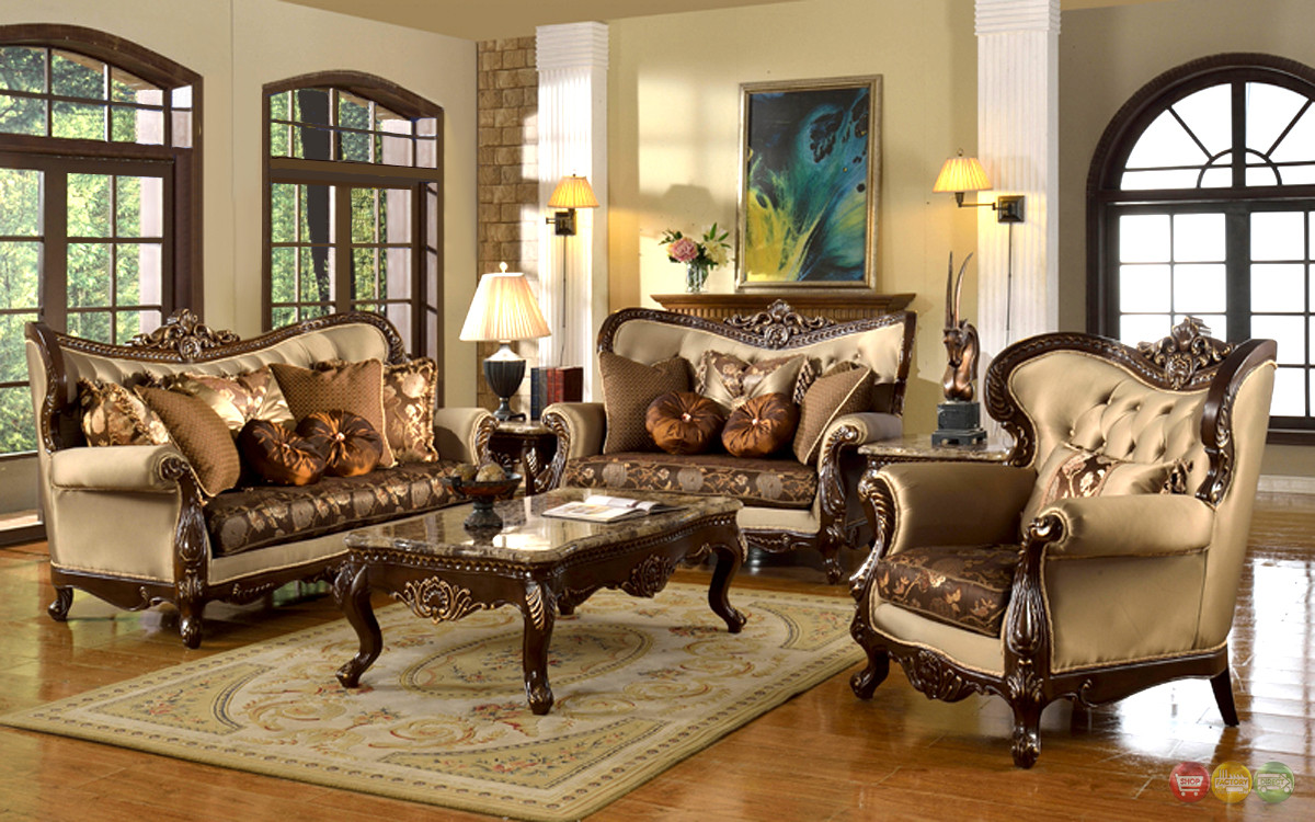 Brown Living Room Chairs
 Antique Style Traditional Wing Back Formal Living Room