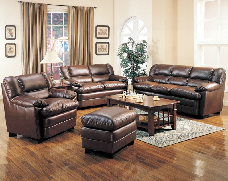 Brown Living Room Chairs
 Harper Leather Living Room Set in Brown