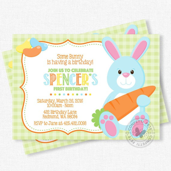 Bunny Birthday Invitation
 Bunny Birthday Invitation Easter Birthday Invitations Spring