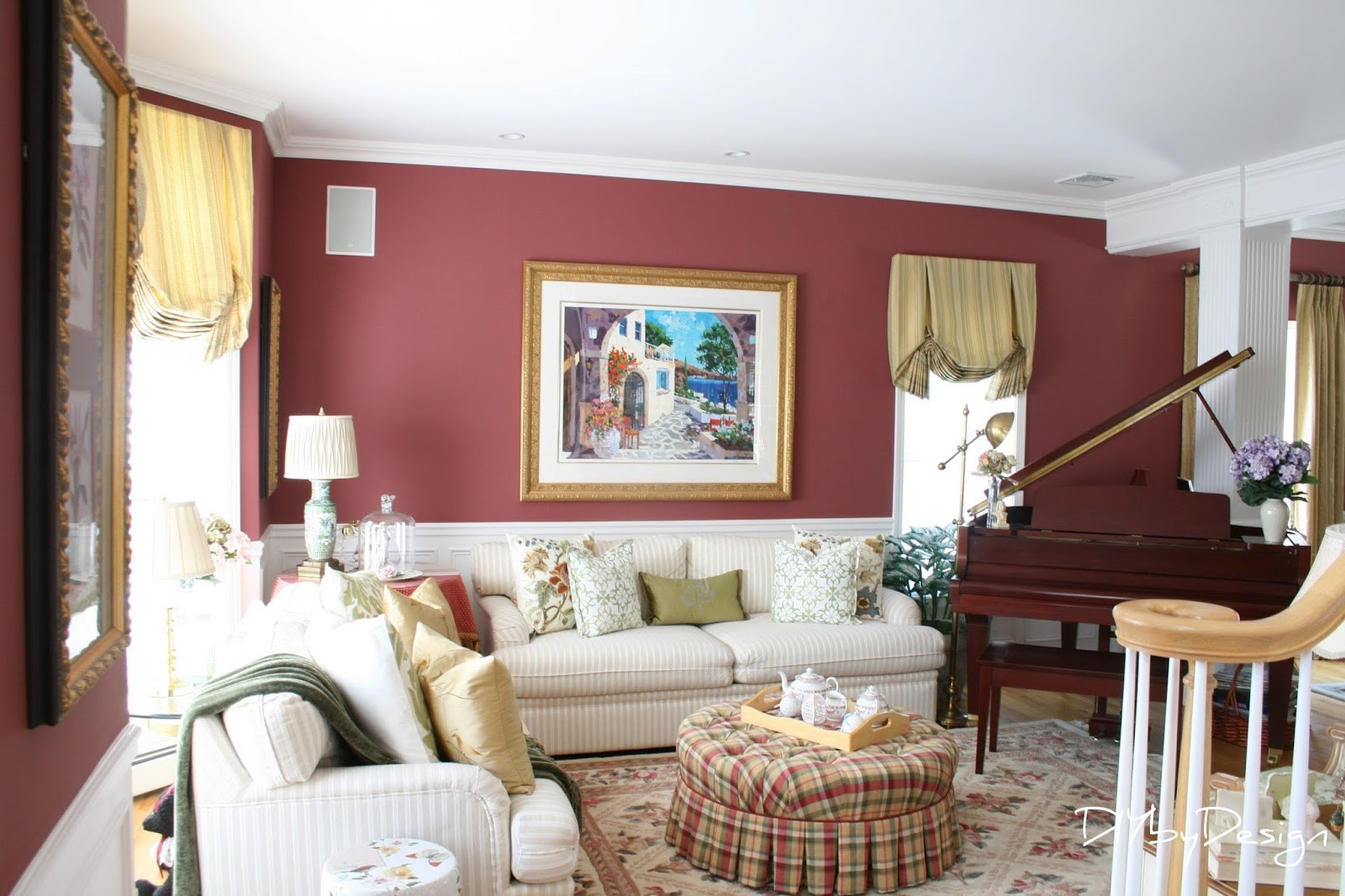 Burgundy Living Room Walls
 DIY by Design Virtual Painting