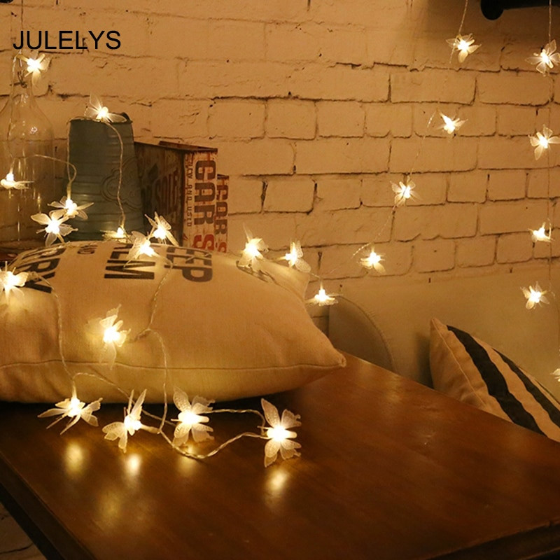 Butterfly Lights For Bedroom
 JULELYS Butterfly Fairy Lights Garland Battery LED String