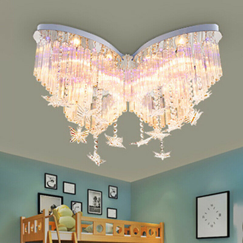 Butterfly Lights For Bedroom
 Butterfly LED Chandelier Girls Bedroom Hanging Crystal