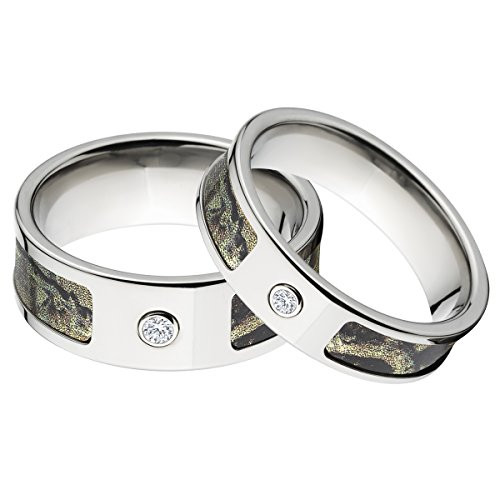 Camo Wedding Rings For Her
 His and Her Camo Rings Mossy Oak Camo Wedding Rings