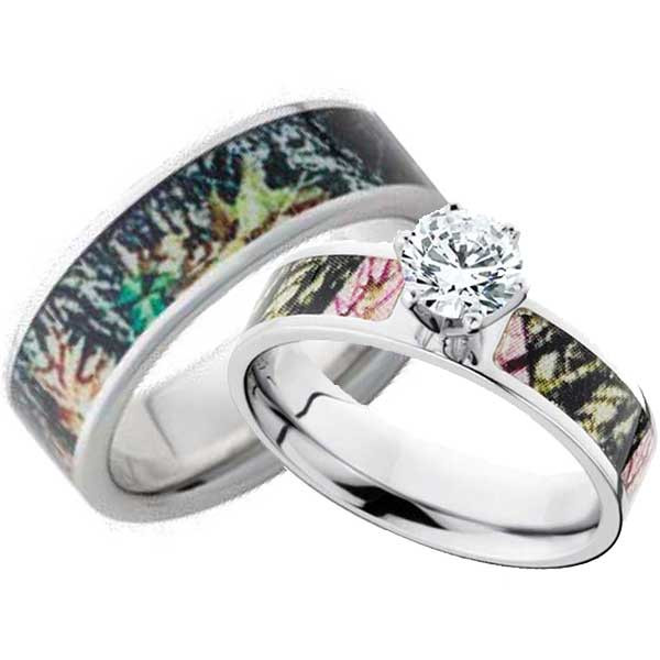 Camo Wedding Rings For Her
 Camo Wedding Bands for Him and Her Wedding and Bridal