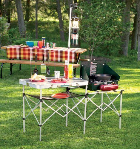 Camping Outdoor Kitchen
 Coleman Pack Away Camp Kitchen II Stove Stand Food Prep