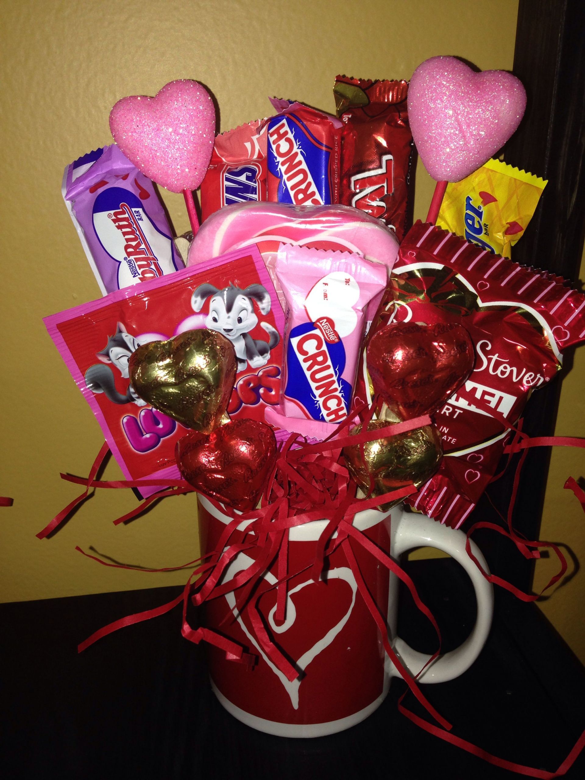 Candy Baskets For Valentines Day
 Valentines ️ mug candy bouquet