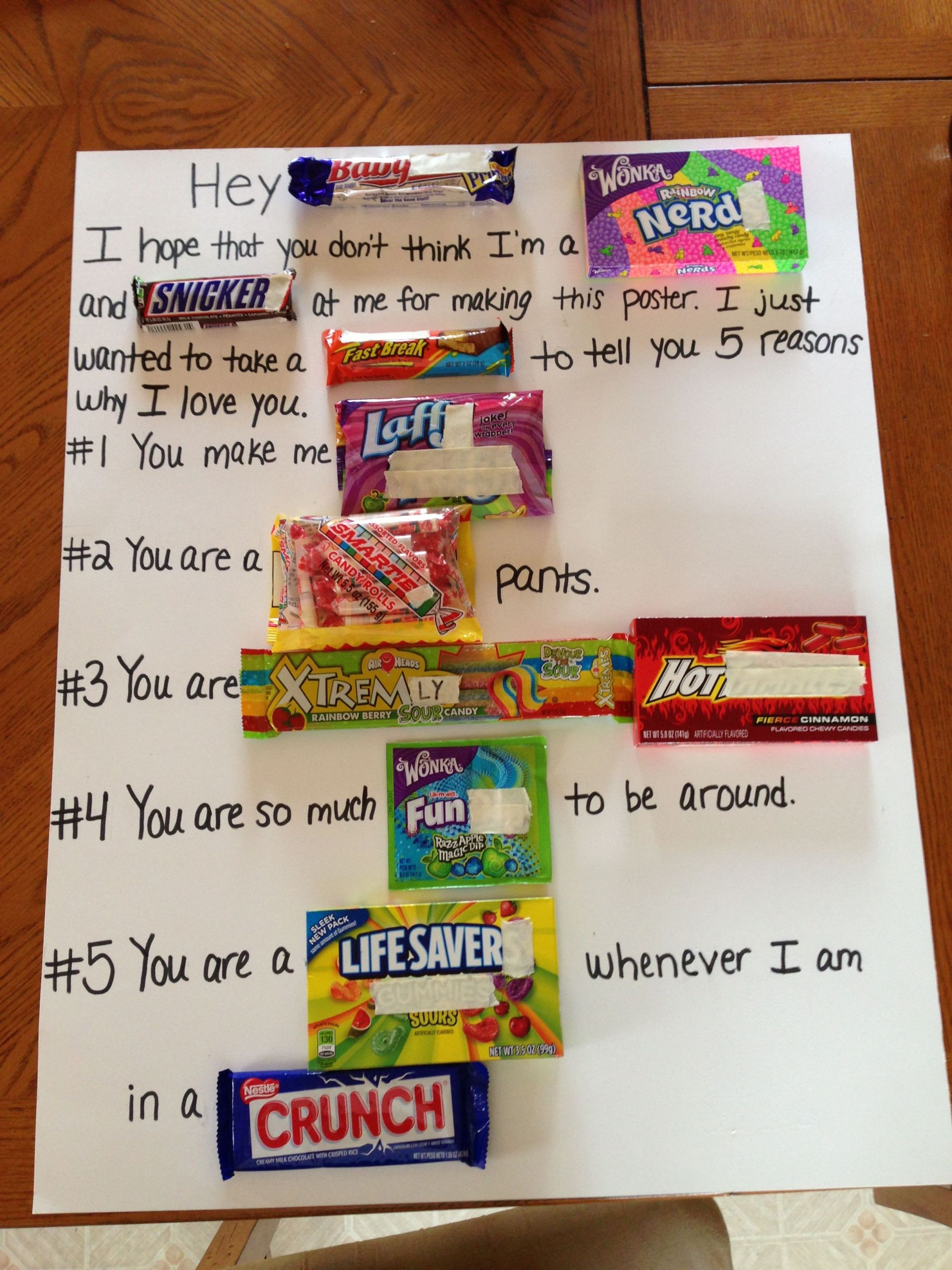 Candy Gift Ideas For Boyfriend
 Homemade fun & easy anniversary t why i love you