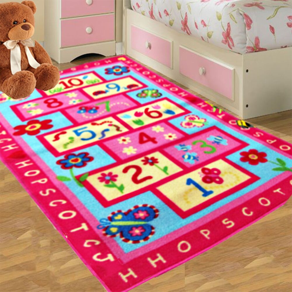Carpet For Kids Bedroom
 KIDS PINK HOPSCOTCH GIRLS BEDROOM FLOOR RUGS NURCERY PLAY