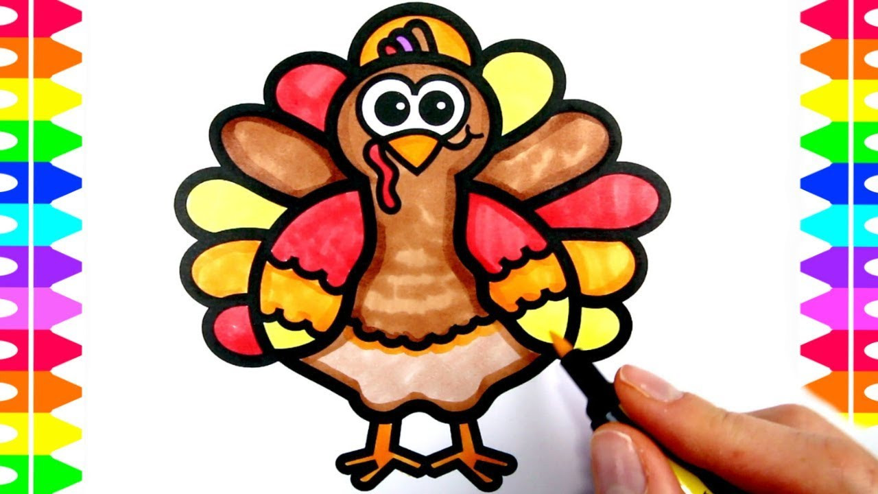 Cartoon Thanksgiving Turkey
 HAPPY THANKSGIVING COLORING How to Draw a Cartoon Turkey
