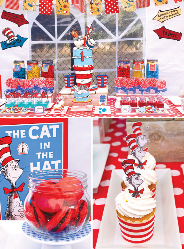 Cat In The Hat Birthday Party Ideas
 Quirky Dr Seuss Cat in the Hat First Birthday Party
