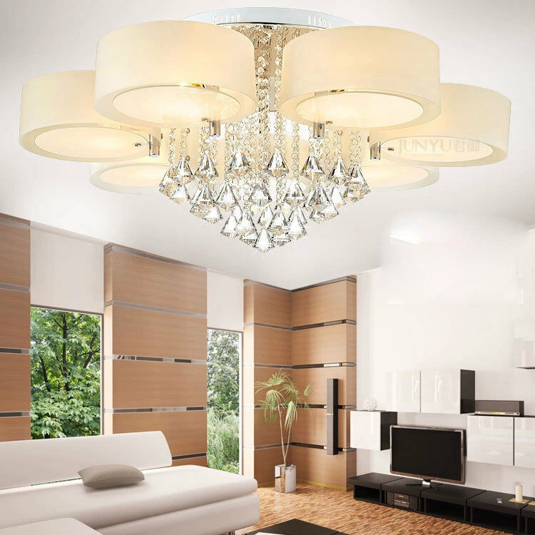 Ceiling Lamps For Living Room
 Modern 60 70 90cm Crystal LED chandeliers Ceiling lights