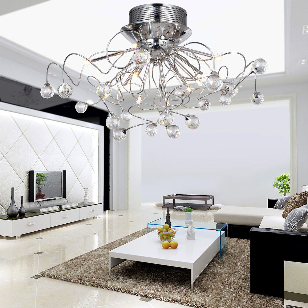 Ceiling Lamps For Living Room
 Modern Flush Mount Lights Dining Room Bedroom Crystal