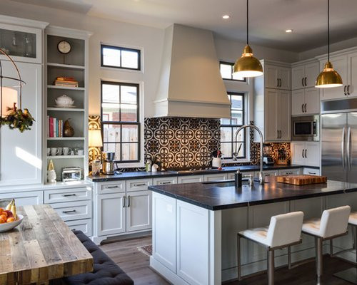 Cement Tile Kitchen Backsplash
 Kitchen with Cement Tile Backsplash Design Ideas & Remodel