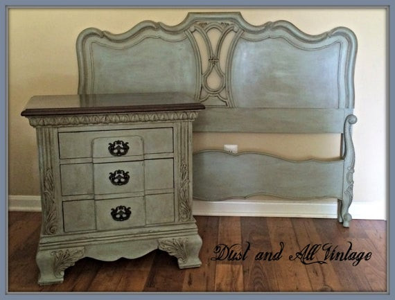 Chalk Painted Bedroom Furniture
 Items similar to SOLD French Cottage Bedroom Set Bed