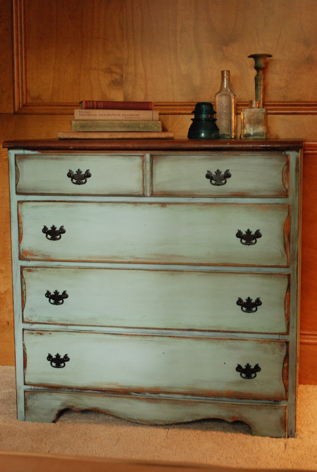 Chalk Painted Bedroom Furniture
 Between Blue and Yellow Petite dresser