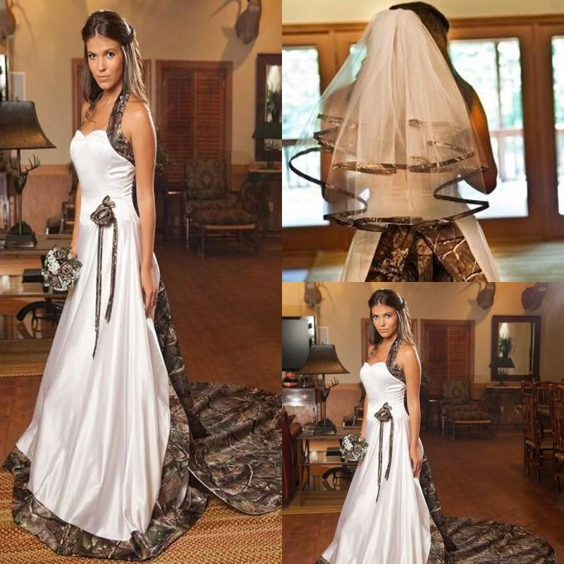 Cheap Camo Wedding Dresses
 Discount 2015 Camo Wedding Dress Plus Veils Vintage