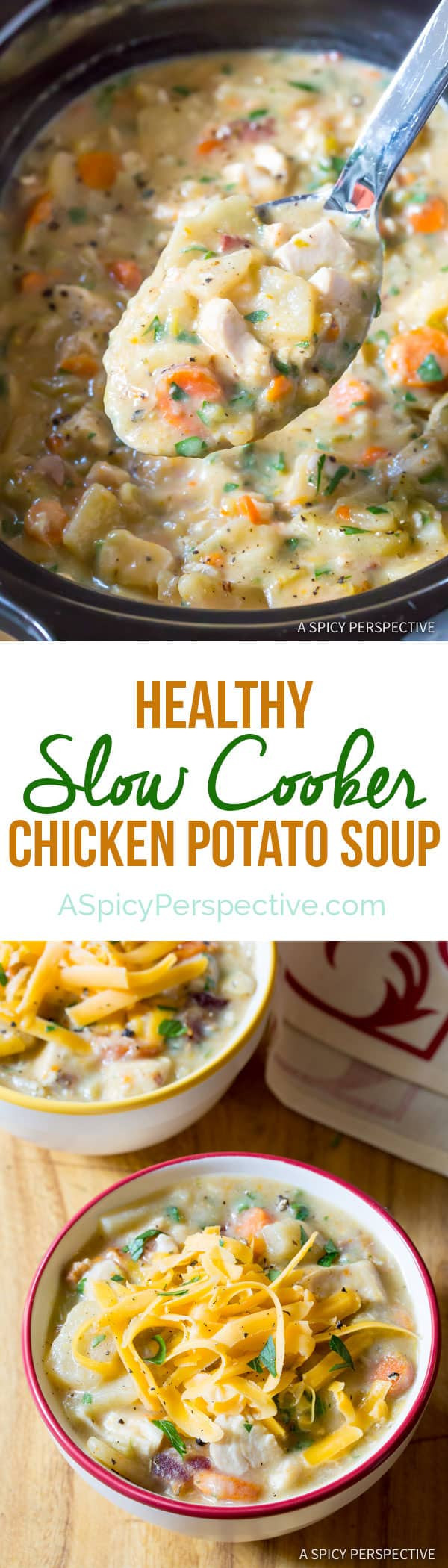 Chicken Potato Soup Slow Cooker
 Healthy Slow Cooker Chicken Potato Soup VIDEO A Spicy