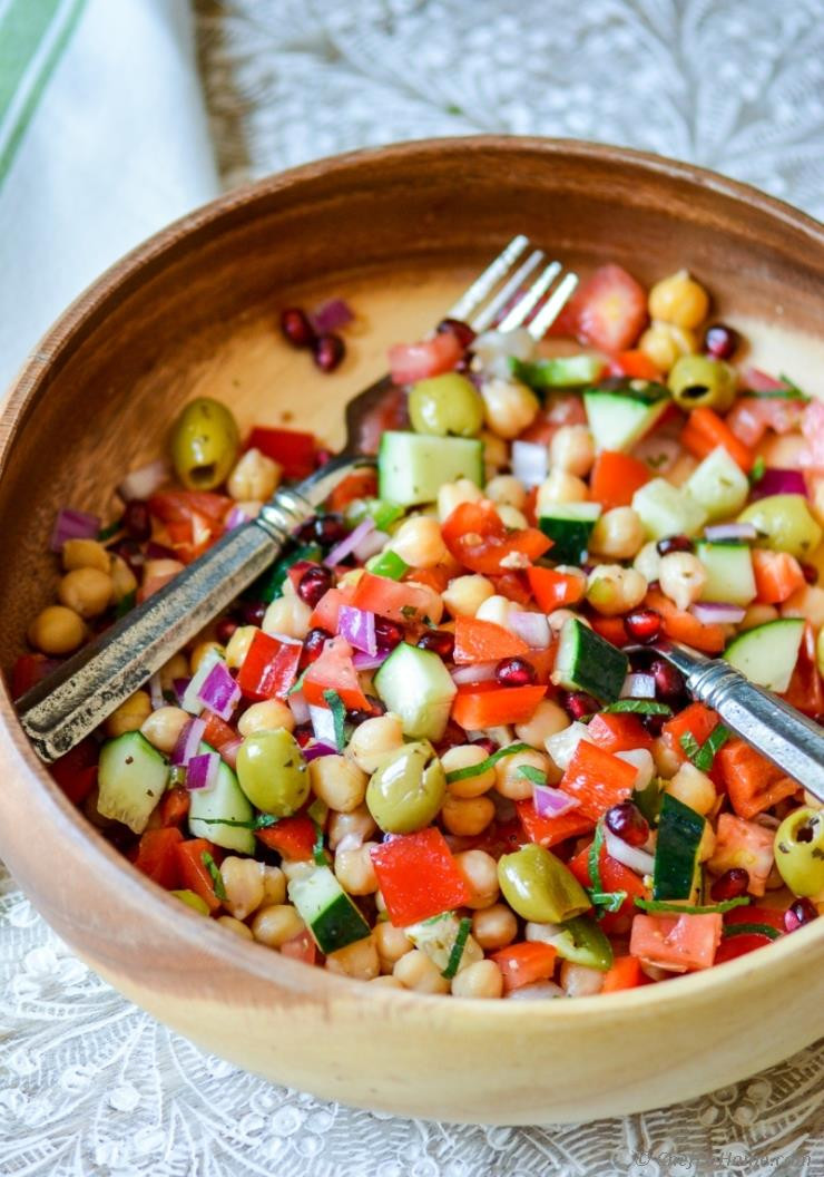Chickpea Dinner Recipes
 Mediterranean Chickpeas Salad with Herb Citrus Vinaigrette