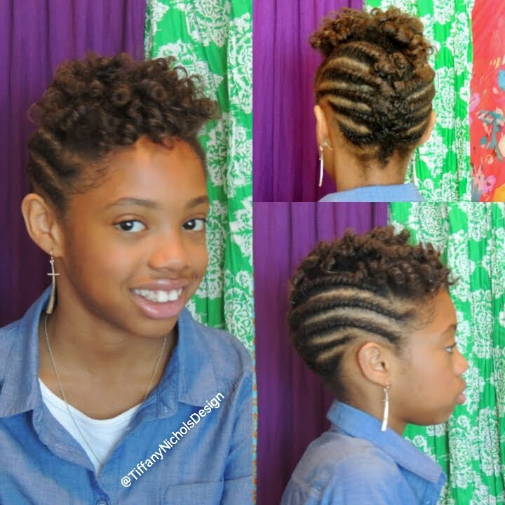 Child Natural Hairstyles
 Roller Set and Flat Twist Updo on Natural Hair Kid