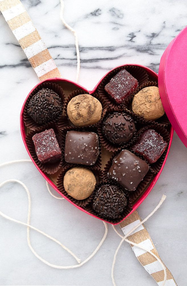 Chocolate Valentine Desserts
 Red Wine Chocolate Truffles in a DIY box of chocolates for