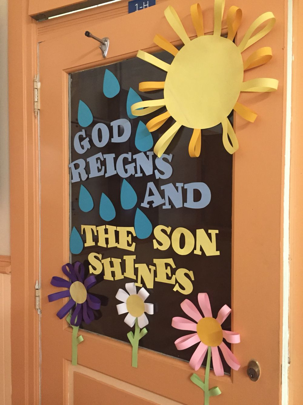 Christian School Easter Party Ideas
 Spring door decor for my Christian preschool room