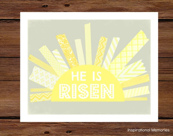 Christian School Easter Party Ideas
 Items similar to Framed Christian Easter Sun Print "He is