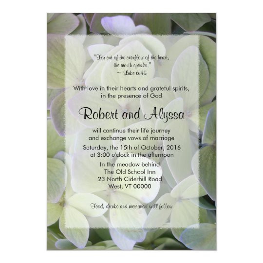 Christian Wedding Invitation
 Green Hydrangea Christian Wedding Invitations