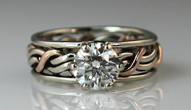 Christian Wedding Rings
 Christian Diamond Cord Three Wedding Ring Gallery