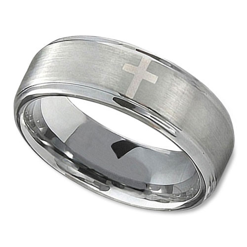 Christian Wedding Rings
 Christian Wedding Ring in 8mm with Polished Cross