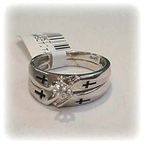 Christian Wedding Rings
 Genuine Diamond Christian Wedding Ring Set Gold 10K